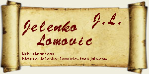 Jelenko Lomović vizit kartica